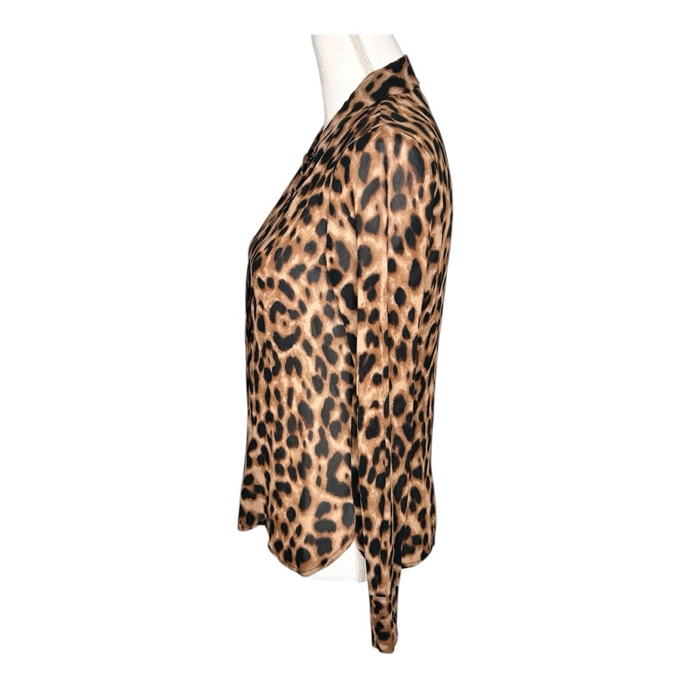 REFORMATION Violet Leopard Print Button Down Top … - image 5